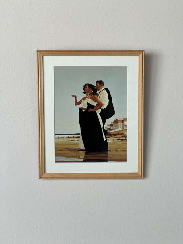 Framed Jack Vettriano Print, Missing Man II - Finished Size 22cm x 26.5cm