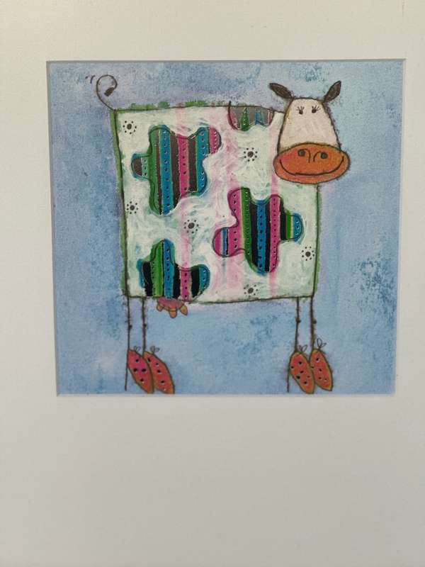 Framed Richard Barrett Print - Clarissa The Cow - Finished Size 31cm x 37.5cm