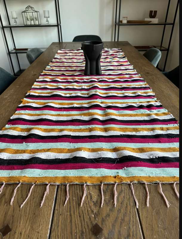 Ashanti Woven Fabric Rug, Versatile as it can be used as a Table Runner Size 171cm x 70cm (New)