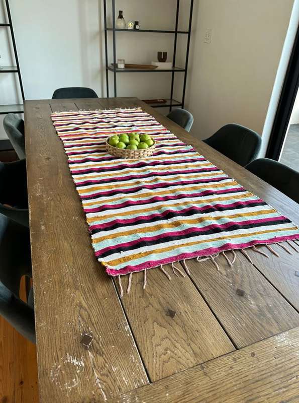 Ashanti Woven Fabric Rug, Versatile as it can be used as a Table Runner Size 171cm x 70cm (New)