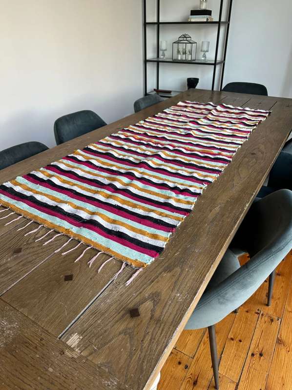 Ashanti Woven Fabric Rug, Versatile as it can be used as a Table Runner Size 171cm x 70cm (New)