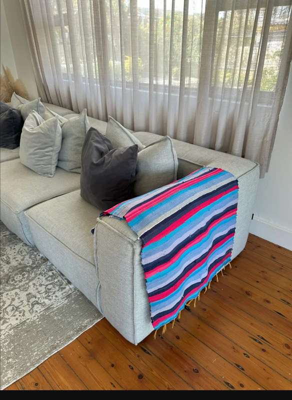 Ashanti Woven Fabric Rug, Versatile as it can be used as a Table Runner Size 180cm x 70cm (New)