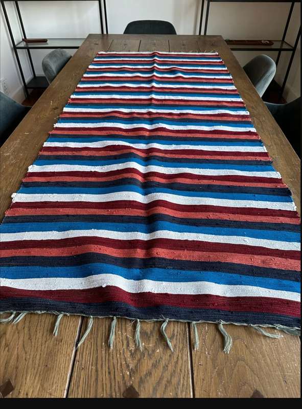 Ashanti Woven Fabric Rug, Versatile as it can be used as a Table Runner Size 173cm x 76cm (New)