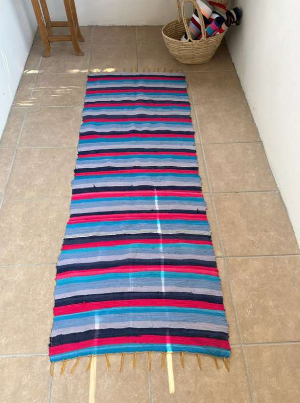 Ashanti Woven Fabric Rug, Versatile as it can be used as a Table Runner Size 180cm x 70cm (New)