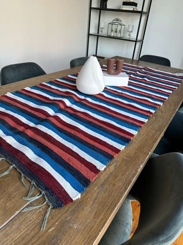 Ashanti Woven Fabric Rug, Versatile as it can be used as a Table Runner Size 173cm x 76cm (New)