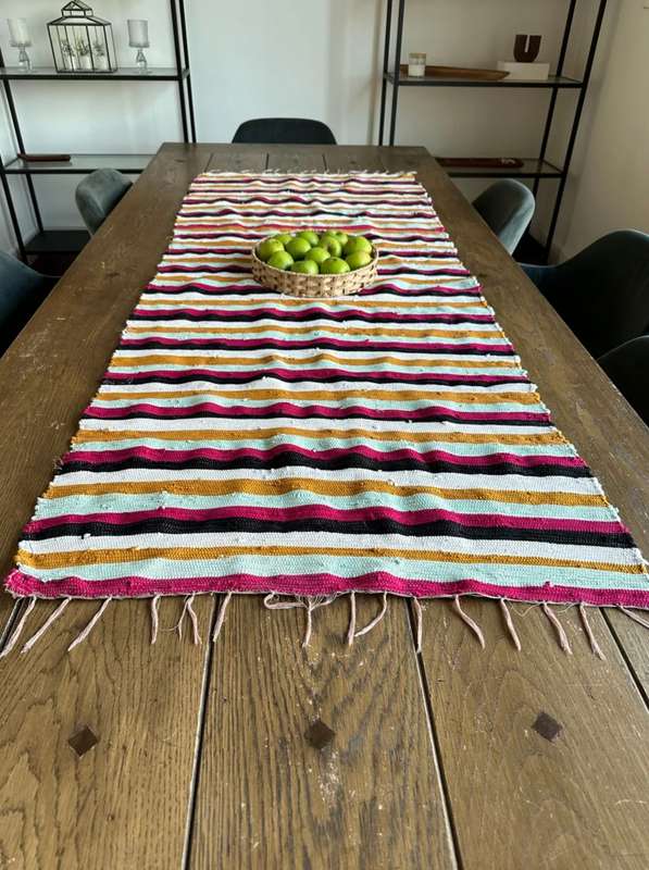 Ashanti Woven Fabric Rug, Versatile as it can be used as a Table Runner Size 171cm x 70cm (New)