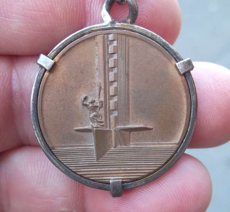 1930 1st Soccer World Cup medallion - with silver chain