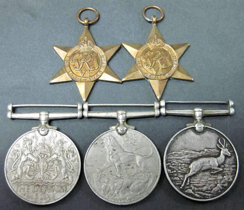 WWII Group of 5 medals awarded to J Saayman C319330