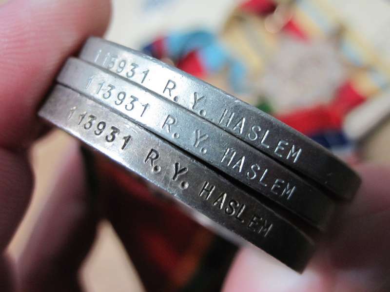 WWII Group of 5 medals awarded to RY Haslem 113931