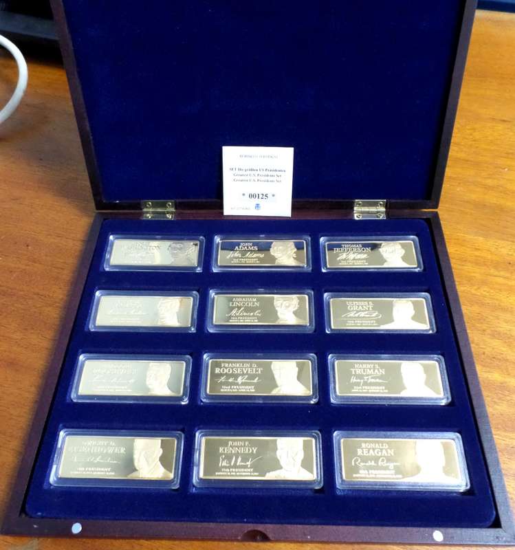 Greatest American Presidents Gold-Plated ingot set