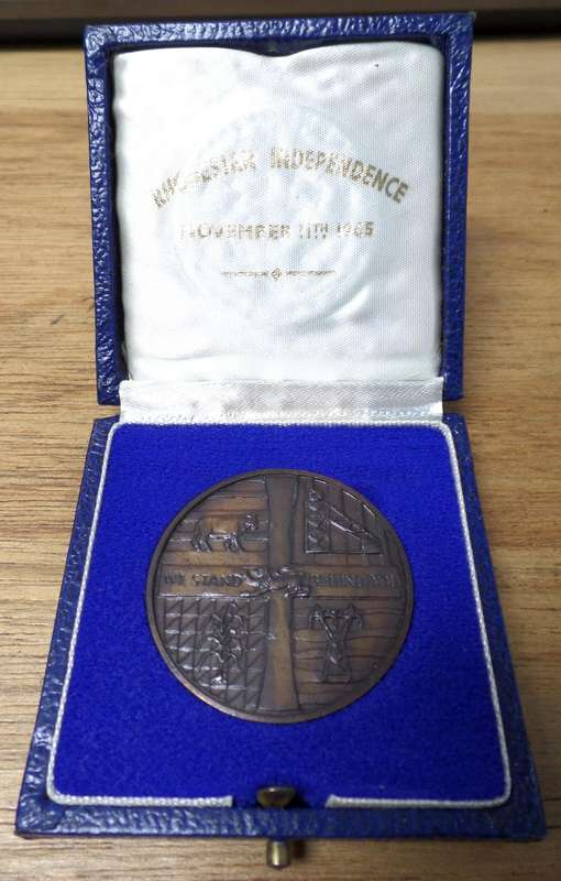 1965 Independence of Rhodesia medallion