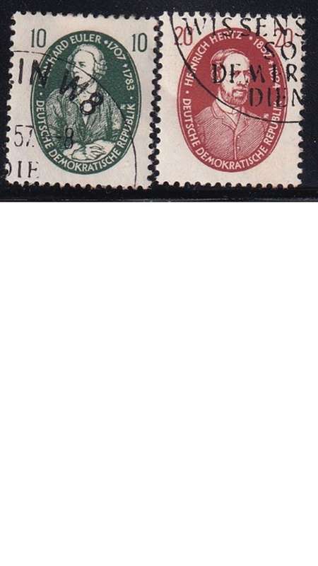 1957 Famous Scientists, DDR. Set not completed.