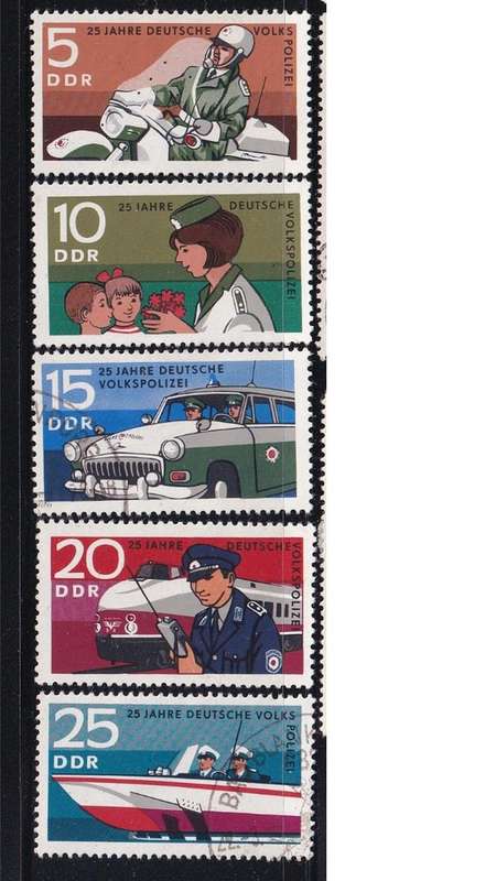 1970 The 25th Anniversary of the East German Folk Police, DDR. Set not completed.