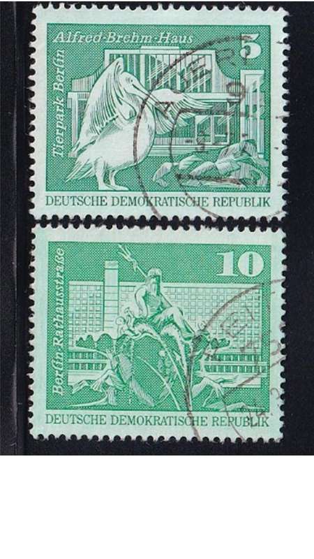 1973 Berlin Zoo and Rathausstrasse - Large Edition, DDR.