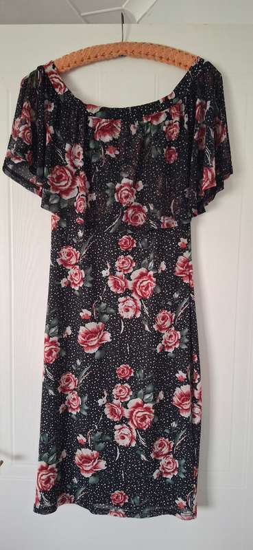 Off shoulder mesh bodycon dress size 8/10