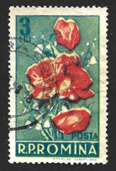 1956 ROMANIA FLOWERS