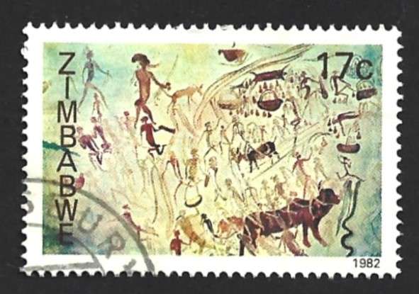 1982 ZIMBABWE ROCK PAINTING