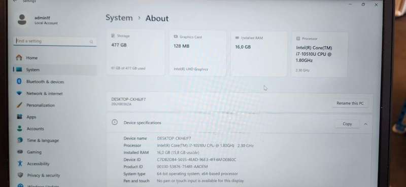 Lenovo L14 Gen 10  i7 16gb ram 500ssd
