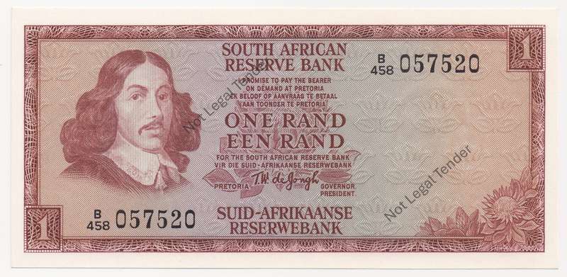 1975 R1 Note - TW de Jongh - Third Issue - UNC