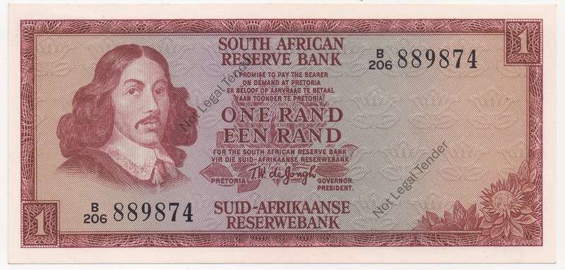 1973 R1 Note - TW de Jongh - Second Issue - UNC