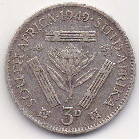 1949 Union of South Africa 3 Pence