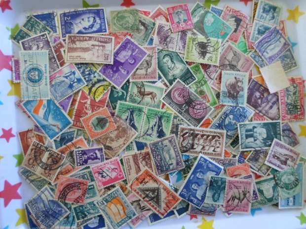 160 X NETHERLANDS AND S A UNION STAMPS USED OFF PAPER SEE PICS