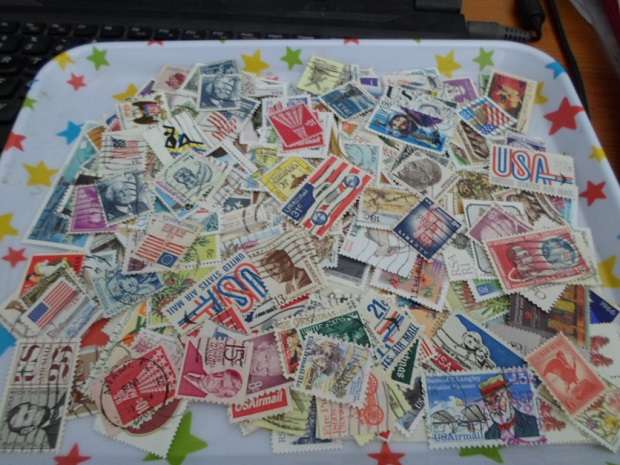 300 X RSA AND USA USED STAMPS OFF PAPER SEE PICS