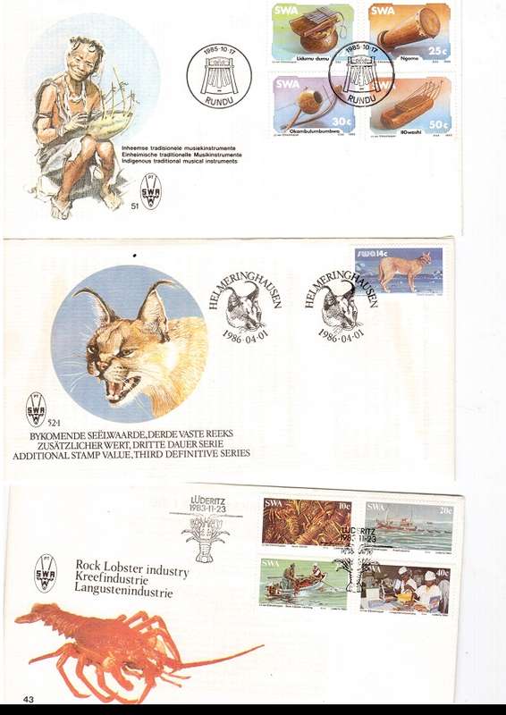 44 X SOUTH WEST AFRICA FIRST DAY COVERS SEE PICS
