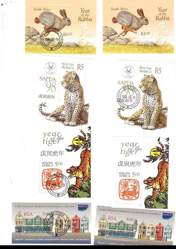 RSA  47 X MINI SHEETS MINT AND CANCELLED 1995 TO   2000