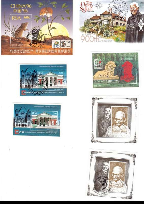 RSA  47 X MINI SHEETS MINT AND CANCELLED 1995 TO   2000