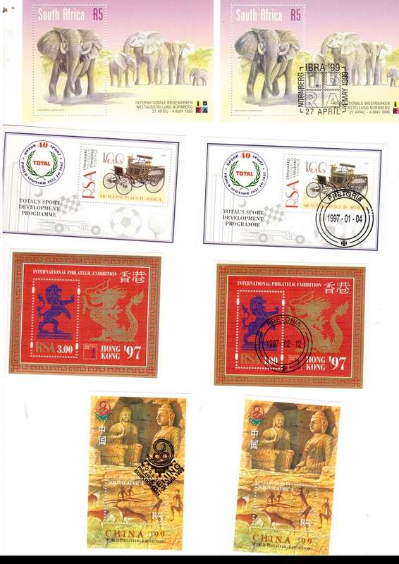 RSA  47 X MINI SHEETS MINT AND CANCELLED 1995 TO   2000