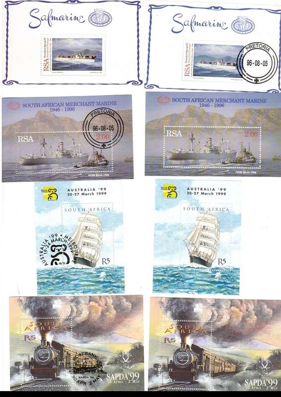 RSA  47 X MINI SHEETS MINT AND CANCELLED 1995 TO   2000