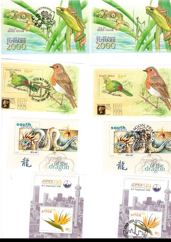 RSA  47 X MINI SHEETS MINT AND CANCELLED 1995 TO   2000