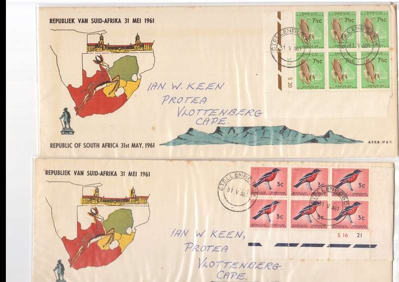 11 X RSA FDCS 31 ST MAY 1961 SEE PICS
