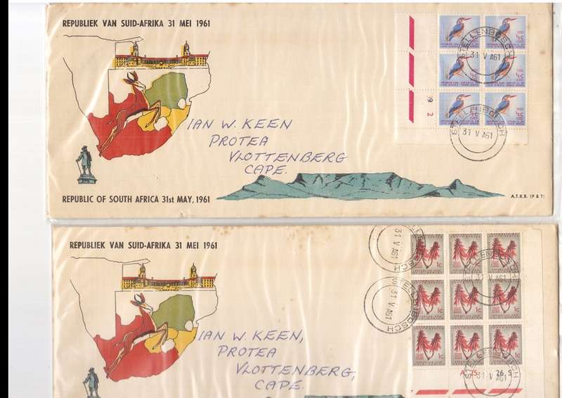 11 X RSA FDCS 31 ST MAY 1961 SEE PICS