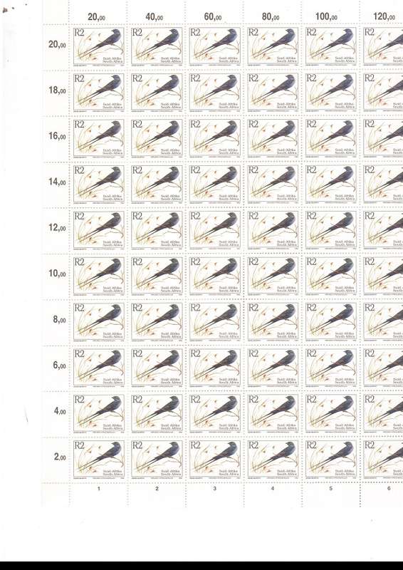 RSA FULL SHEET 100 X MINT R2 STAMPS 1993 SEE PICS