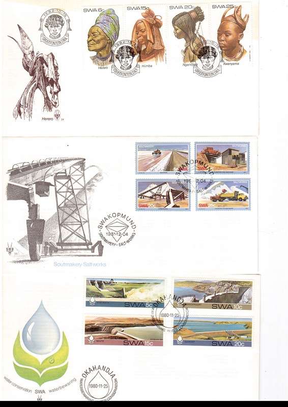SWA MINT AND USED STAMPS AND FDCS SEE PICS