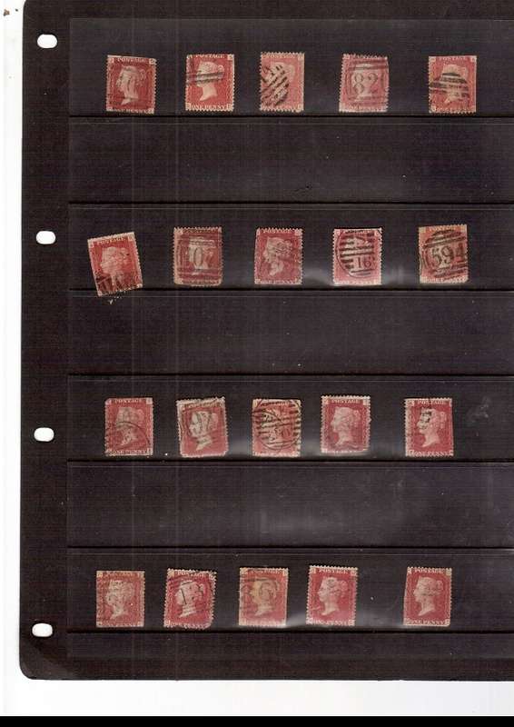 20 X GREAT BRITAIN PENNY REDS USED STAMPS SEE PICS