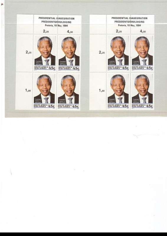12 X MANDELA MINT STAMPS AND 4 X MANDELA CONTROL BLOCKS 1994 SEE PICKS