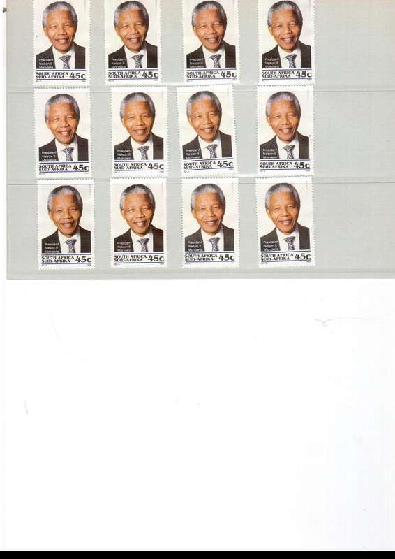 12 X MANDELA MINT STAMPS AND 4 X MANDELA CONTROL BLOCKS 1994 SEE PICKS