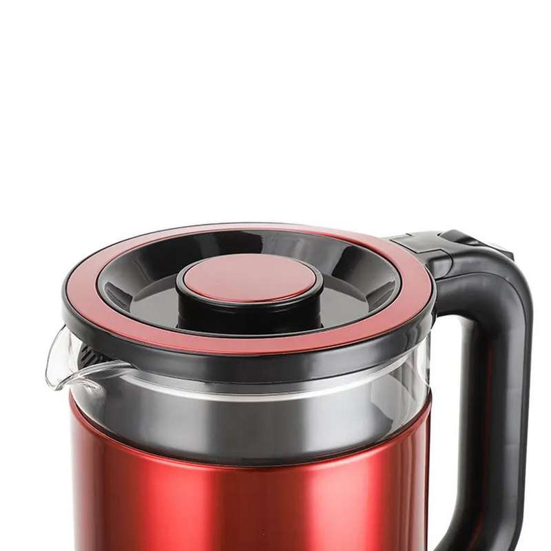 Hoffmans 2.2L Encased Glass Electric Kettle - Red