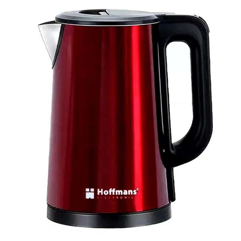Hoffmans 2.5L Encased Glass Electric Kettle - Red