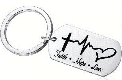 Christian Lifeline Heart Keychain Inspirational Keyring