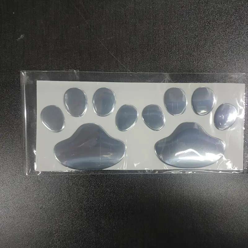 2pcs Metal Paw Print Car Decal Set - 3D Animal Dog Cat Footprints Sticker for Vehicle Bumper, Window