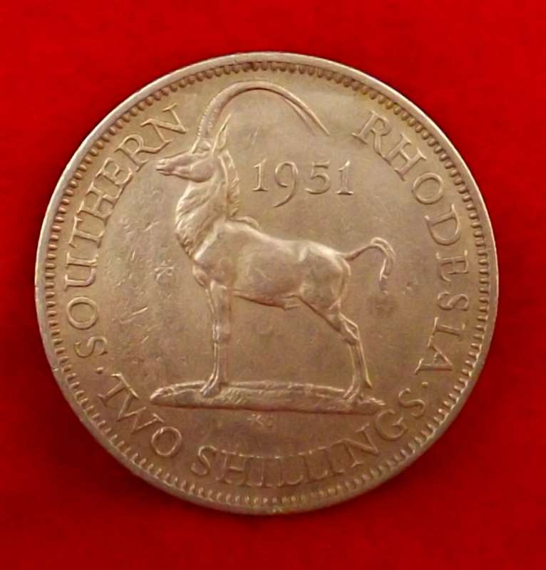 1951  Southern Rhodesia  2 shillings EF