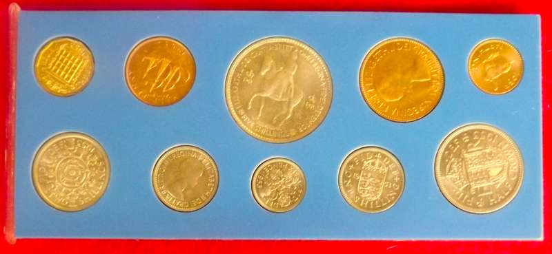 1953 QUEEN ELIZABETH II CORONATION 10 COIN SET Incl. Silver Crown