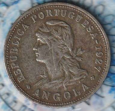 1927 Angola 50 Centavos Portuguese Republic KM#69