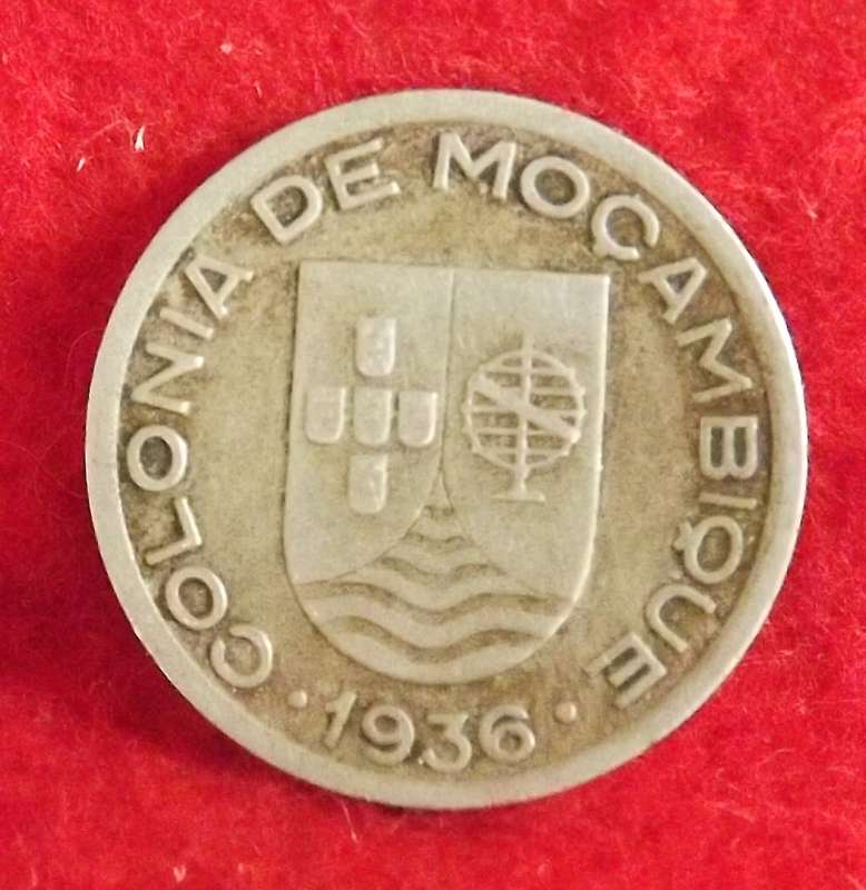 RARE 1936 Mozambique 50 Centavos