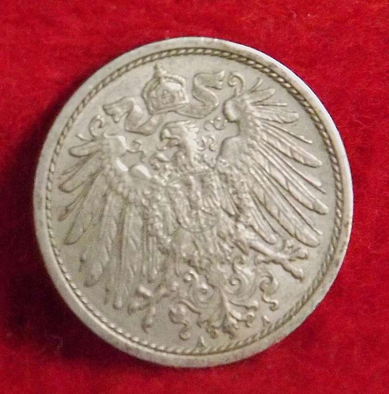 1912 Germany 10 Pfennig A Coin Type 2 German Empire Imperial Eagle Wilhelm II