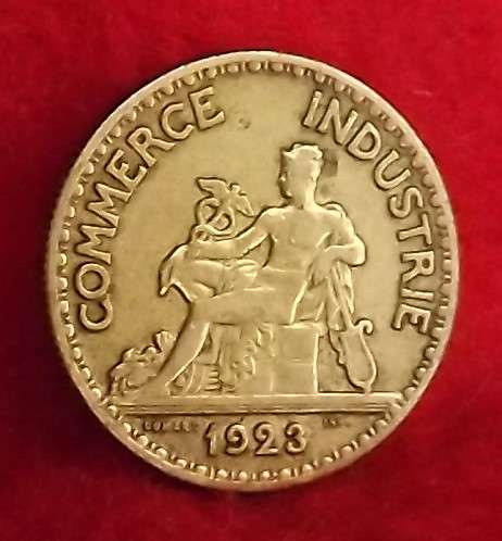1923 France Francais 50 Centimes 1/2 Franc